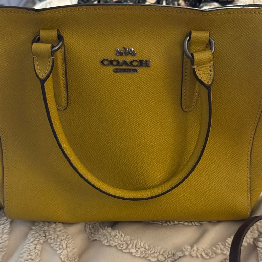 Coach Mustard Yellow Leather Satchel - Picture 1 of 8